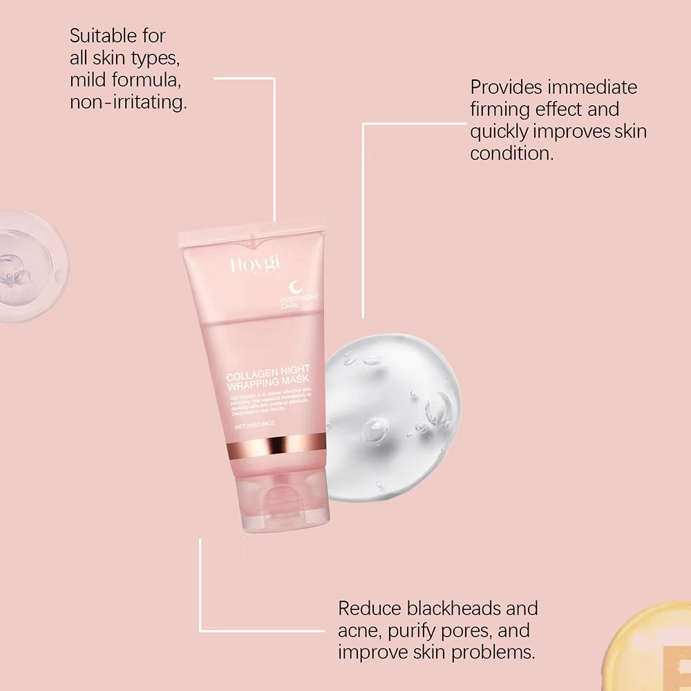 Collagen Peel-Off Face Mask - Deeply Hydrating and Moisturizing Night Cream for Firming Skin (75/150ML)