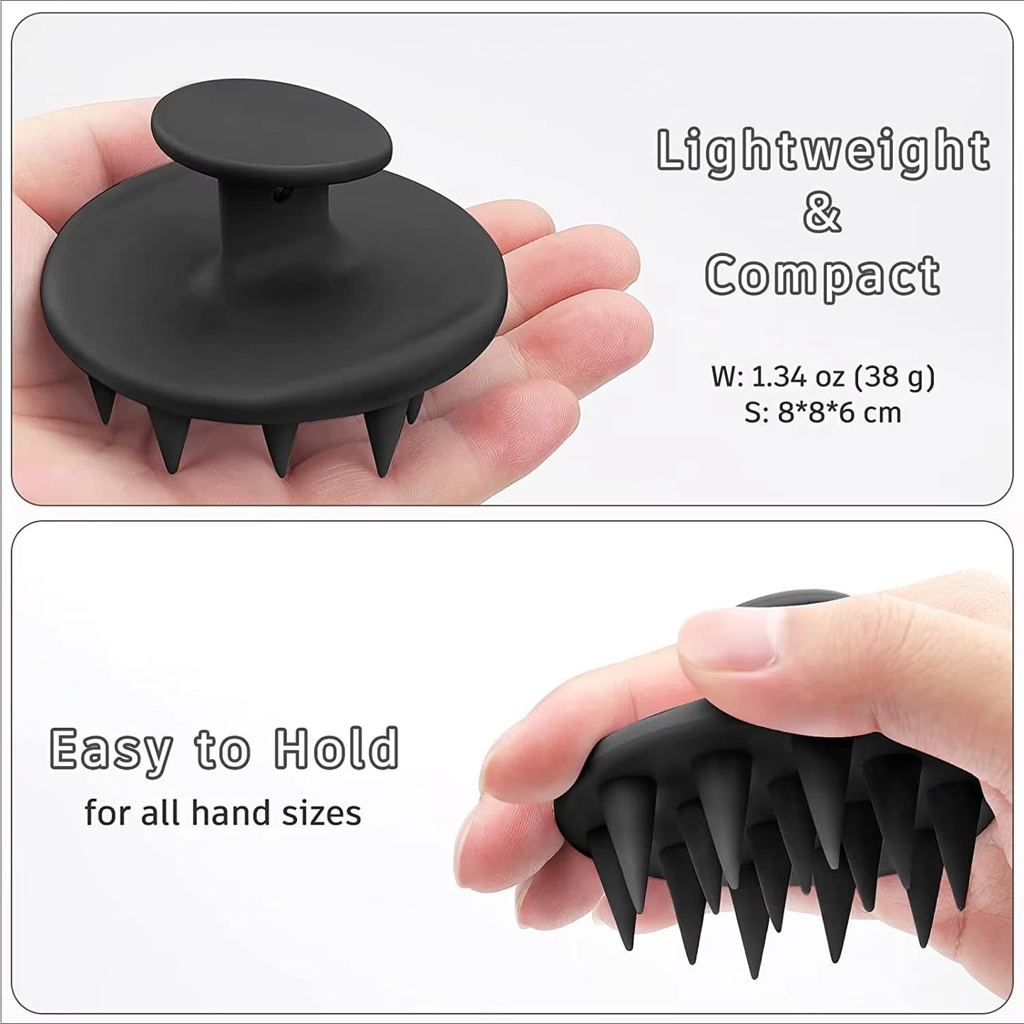 Silicone Scalp Massager and Shampoo Brush for Long, Curly, and Thick Hair with Stiff Spikes for Effective Exfoliation