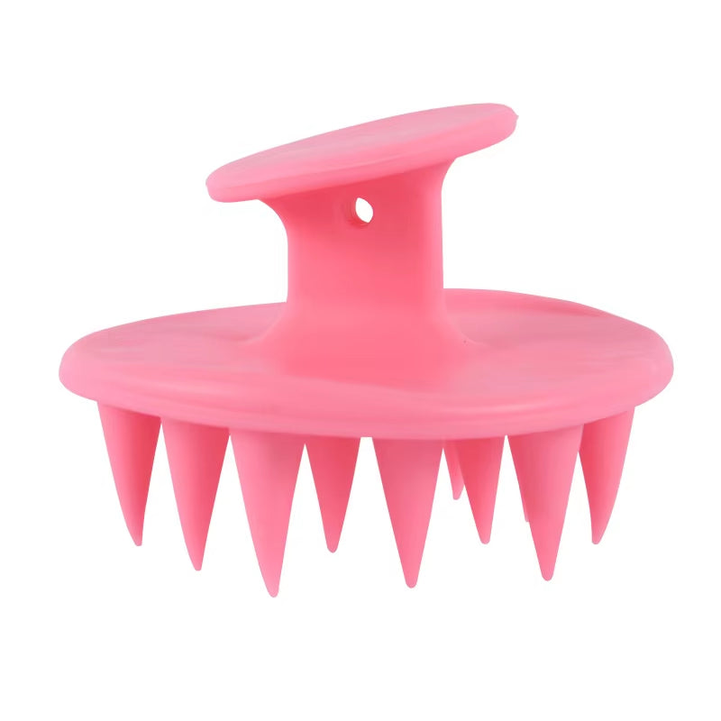 Silicone Scalp Massager and Shampoo Brush for Long, Curly, and Thick Hair with Stiff Spikes for Effective Exfoliation