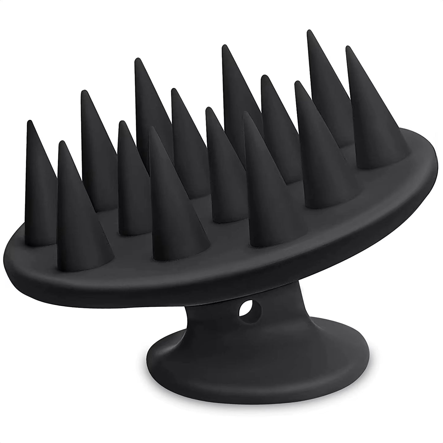 Silicone Scalp Massager and Shampoo Brush for Long, Curly, and Thick Hair with Stiff Spikes for Effective Exfoliation