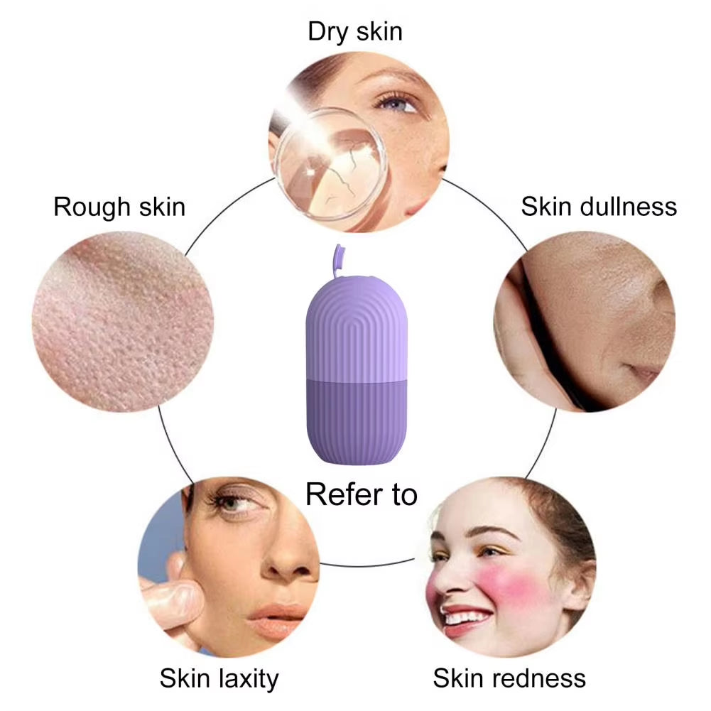 Reusable Ice Roller for Puffy Eyes and Facial Massage - Skin Cooling Tool for Pore Contraction and Skincare