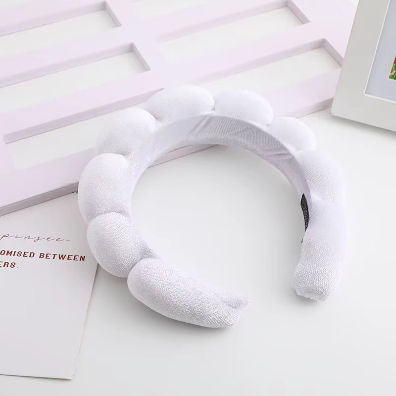 Velvet High-Top Skull Sponge Hair Band - Elegant Solid Color Hair Accessories