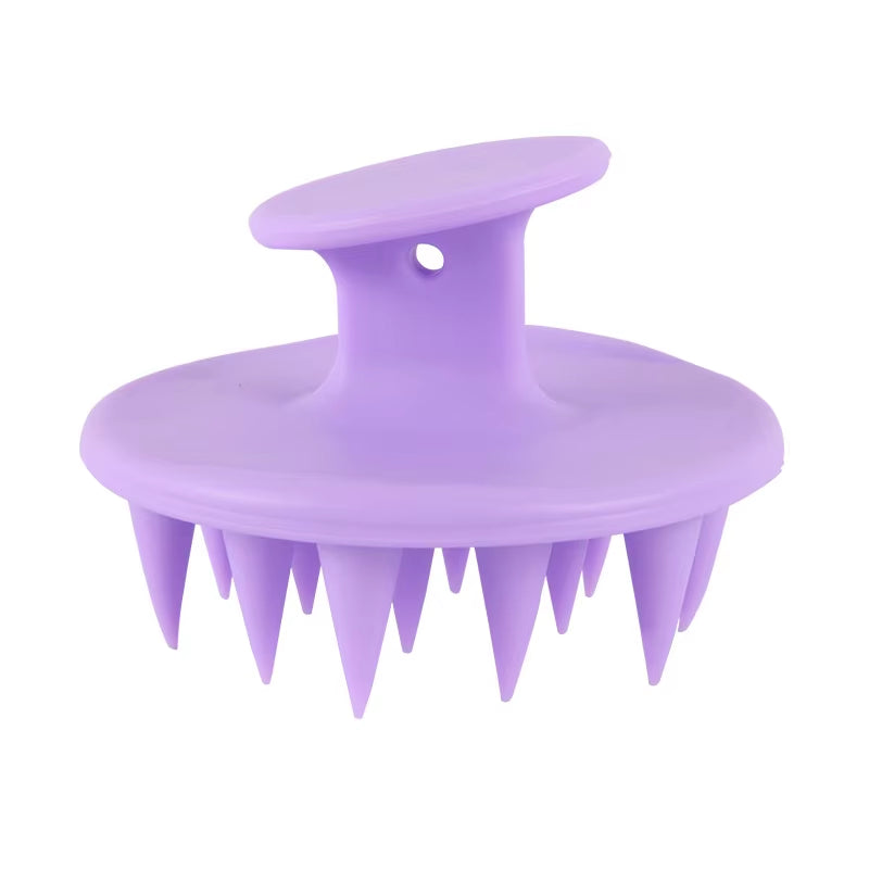 Silicone Scalp Massager and Shampoo Brush for Long, Curly, and Thick Hair with Stiff Spikes for Effective Exfoliation