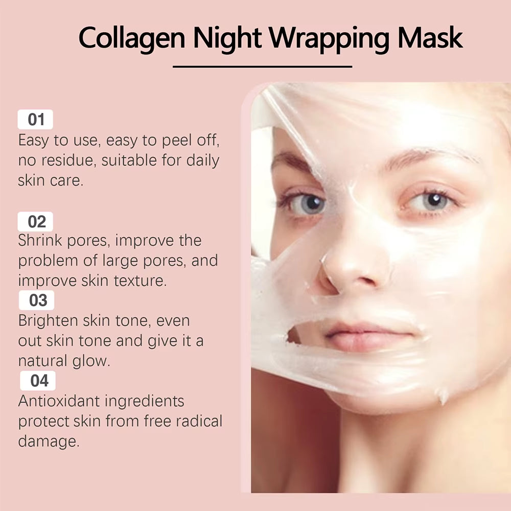 Collagen Peel-Off Face Mask - Deeply Hydrating and Moisturizing Night Cream for Firming Skin (75/150ML)