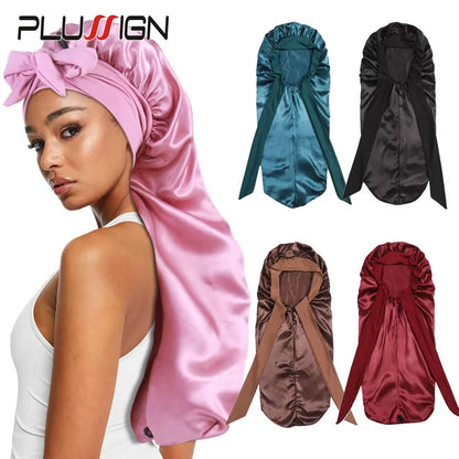 Extra Large Soft Satin Bonnet for Natural and Curly Hair with Adjustable Tie for Comfortable Sleep - 1 Piece