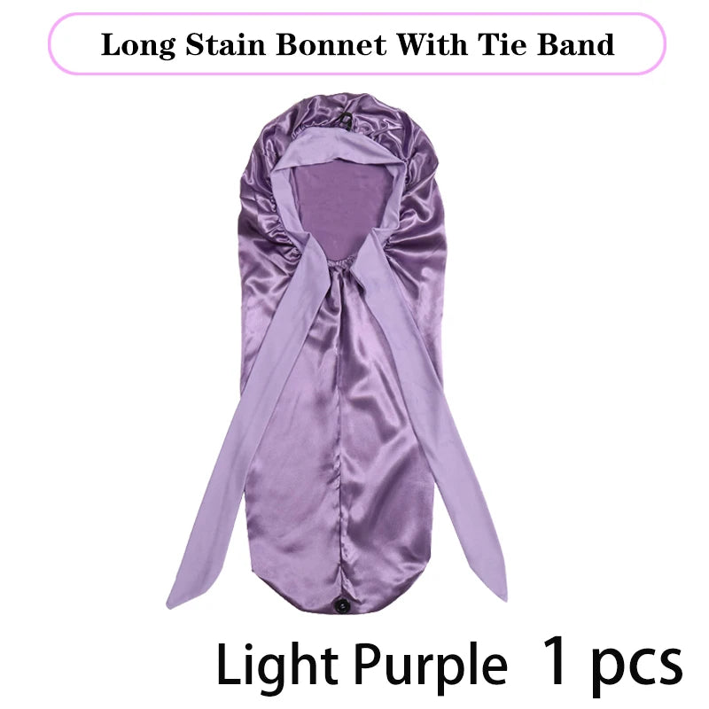 Extra Large Soft Satin Bonnet for Natural and Curly Hair with Adjustable Tie for Comfortable Sleep - 1 Piece