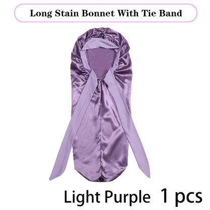 Extra Large Soft Satin Bonnet for Natural and Curly Hair with Adjustable Tie for Comfortable Sleep - 1 Piece