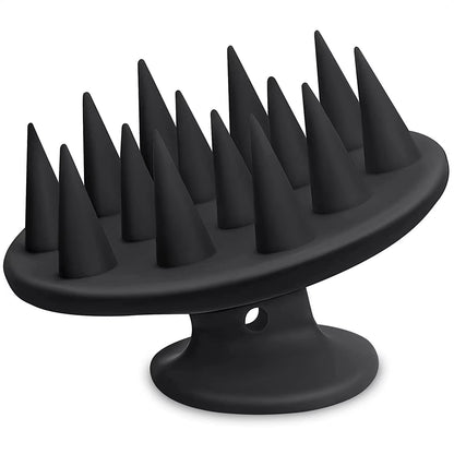 Silicone Scalp Massager and Shampoo Brush for Long, Curly, and Thick Hair with Stiff Spikes for Effective Exfoliation