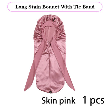 Extra Large Soft Satin Bonnet for Natural and Curly Hair with Adjustable Tie for Comfortable Sleep - 1 Piece