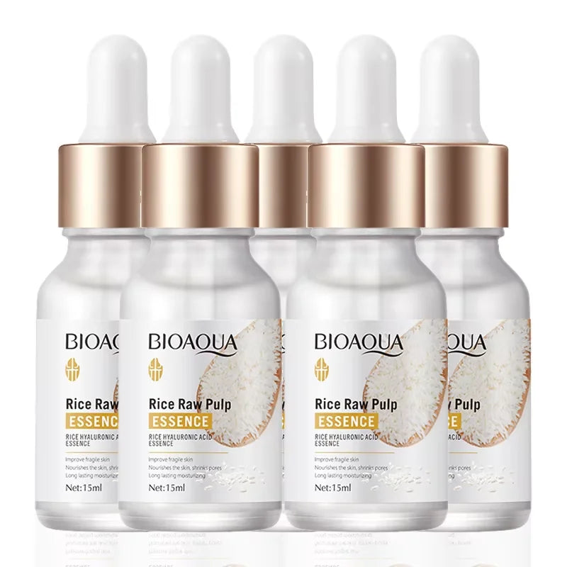 BIOAQUA Rice Raw Pulp Serum with Hyaluronic Acid - Nourishing, Moisturizing, Brightening, and Firming Facial Essence for Skin Care