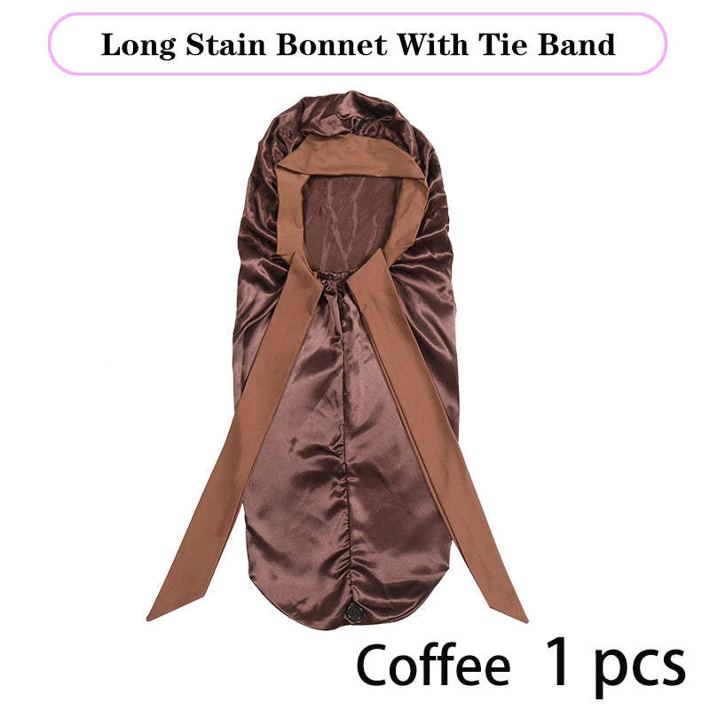 Extra Large Soft Satin Bonnet for Natural and Curly Hair with Adjustable Tie for Comfortable Sleep - 1 Piece