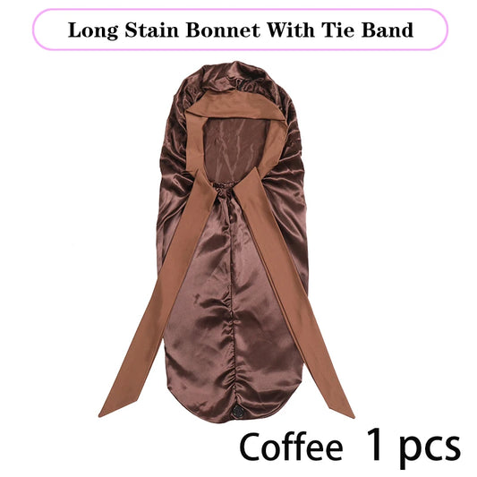 Extra Large Soft Satin Bonnet for Natural and Curly Hair with Adjustable Tie for Comfortable Sleep - 1 Piece