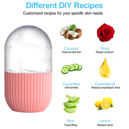 Reusable Ice Roller for Puffy Eyes and Facial Massage - Skin Cooling Tool for Pore Contraction and Skincare