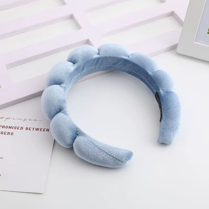 Velvet High-Top Skull Sponge Hair Band - Elegant Solid Color Hair Accessories