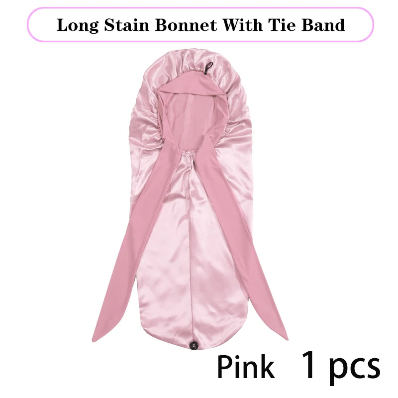 Extra Large Soft Satin Bonnet for Natural and Curly Hair with Adjustable Tie for Comfortable Sleep - 1 Piece