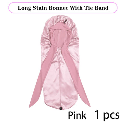 Extra Large Soft Satin Bonnet for Natural and Curly Hair with Adjustable Tie for Comfortable Sleep - 1 Piece