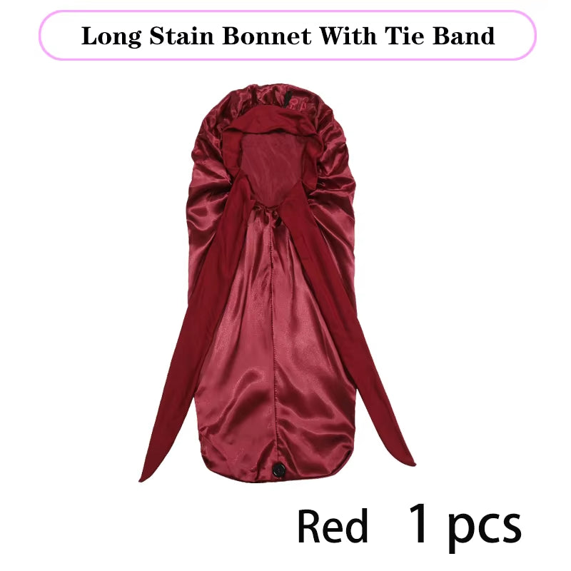 Extra Large Soft Satin Bonnet for Natural and Curly Hair with Adjustable Tie for Comfortable Sleep - 1 Piece