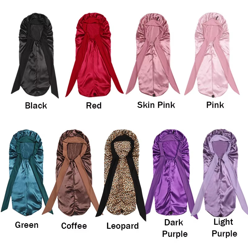 Extra Large Soft Satin Bonnet for Natural and Curly Hair with Adjustable Tie for Comfortable Sleep - 1 Piece