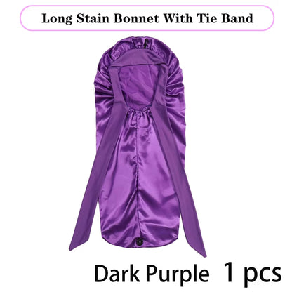 Extra Large Soft Satin Bonnet for Natural and Curly Hair with Adjustable Tie for Comfortable Sleep - 1 Piece